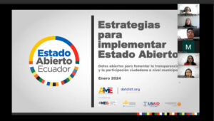 TALLER VIRTUAL FORTALECE A LOS GAD MUNICIPALES EN GOBIERNO ABIERTO E INNOVACIÓN PÚBLICA